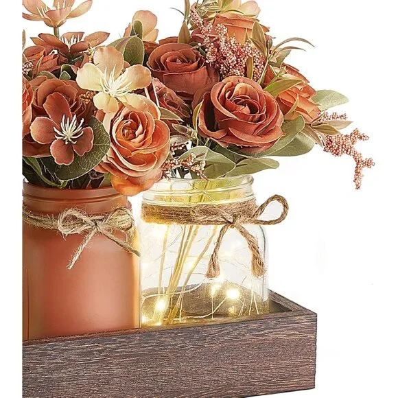 Mason Jar Lights Centerpiece Table Decorations for Dining Room Farmhouse Coffee - Picture 7 of 7